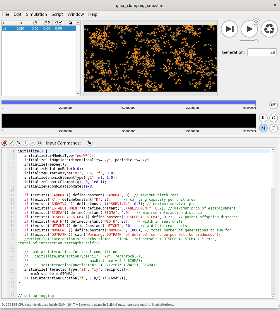screenshot of SLiM GUI